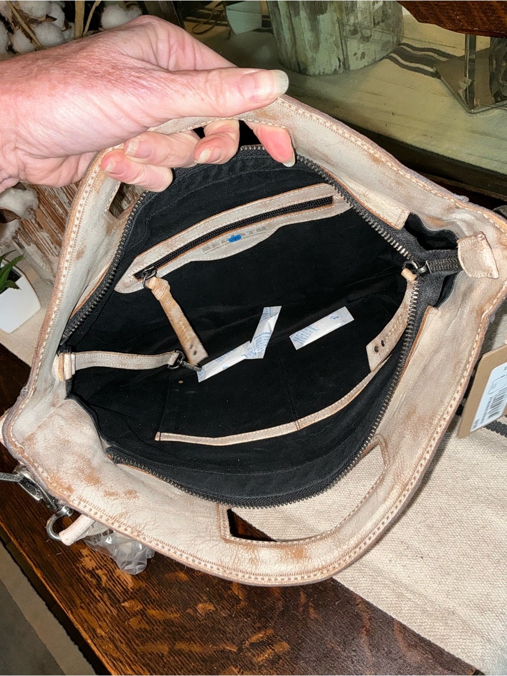 NWT Bed Stu Orchid Satchel Handbag Crossbody Bag Black Lux Nectar Lux MSRP $280 - Picture 13 of 15